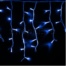 Гирлянда Айсикл (бахрома) светодиодный, 4,0 х 0,6 м, белый провод КАУЧУК, 230 В, диоды синие, 128 LED